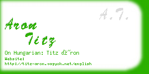 aron titz business card